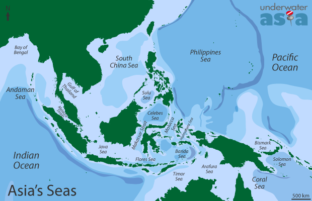 Map of the seas of Asia
